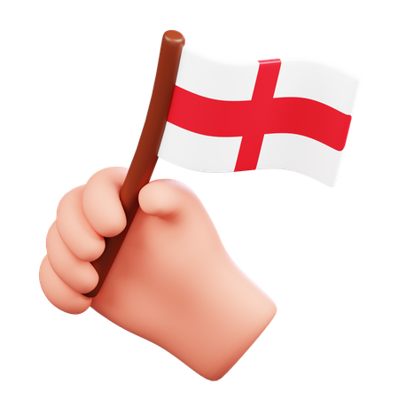 Mão com bandeira da Inglaterra  3D Icon
