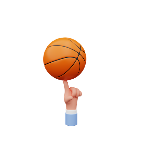 Mão com basquete  3D Illustration