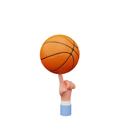 Mão com basquete  3D Illustration