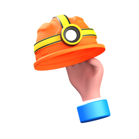 Mão com capacete  3D Icon