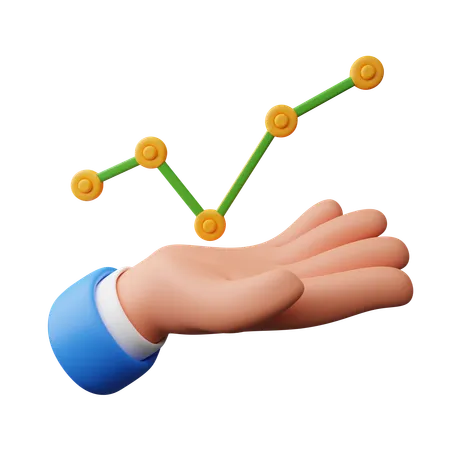 Mão com diagrama  3D Icon