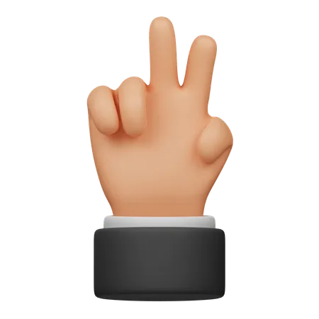 Mão de dois dedos  3D Icon