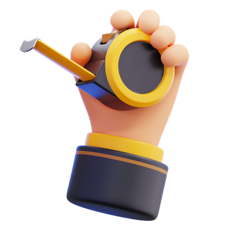 Mão com fita métrica  3D Icon