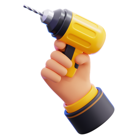 Mão com furadeira  3D Icon