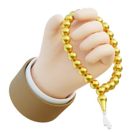 Mão com tasbih  3D Icon