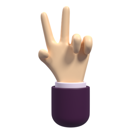 Mão da paz  3D Icon