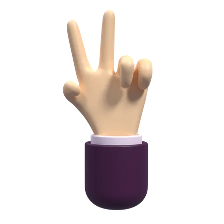 Mão da paz  3D Icon
