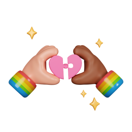 Mão de coração lgbtq  3D Icon