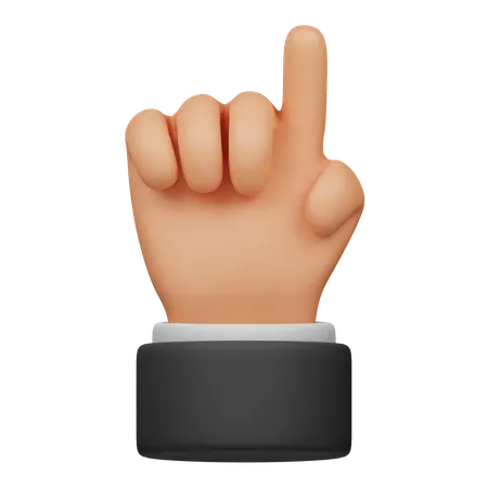 Mão de um dedo  3D Icon