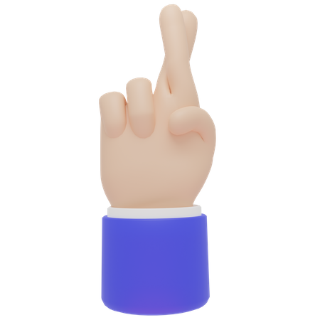 Mão dedo cruzado  3D Icon