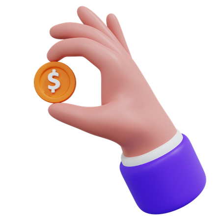 Mão dinheiro dólar  3D Icon