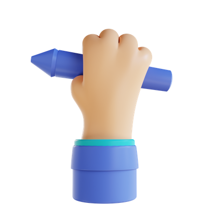 Mão e caneta  3D Icon