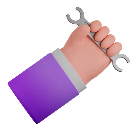 Mão e chave  3D Icon