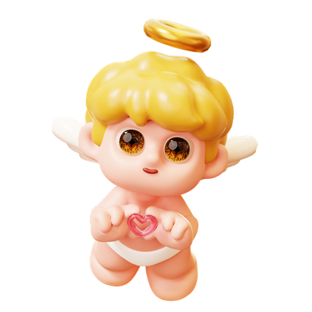 Mão em formato de coração de Cupido  3D Icon