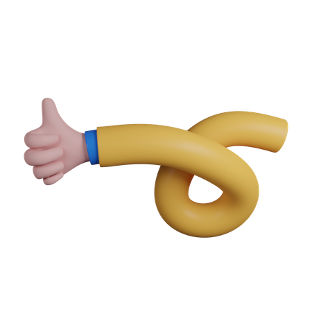 Mão flexível torcida mostrando como  3D Icon
