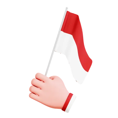 Gesto de mão bandeira indonésio  3D Illustration