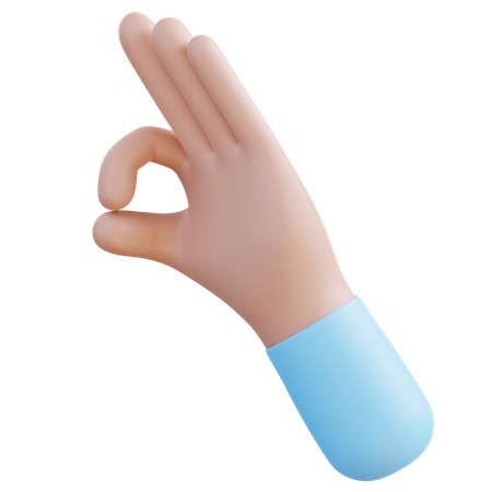 Mão mostrando sinal de ok  3D Icon