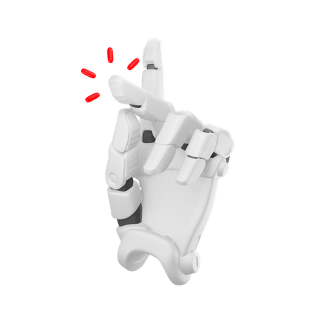 Mão robótica estalando os dedos  3D Illustration