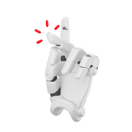 Mão robótica estalando os dedos  3D Illustration