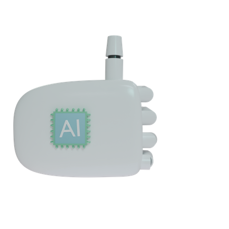 Mão Robô ThumbsUp Branco  3D Icon