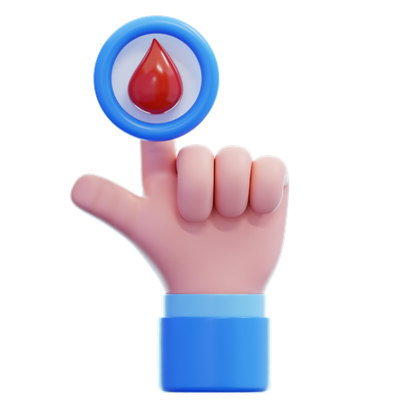 Sangue de mão  3D Icon