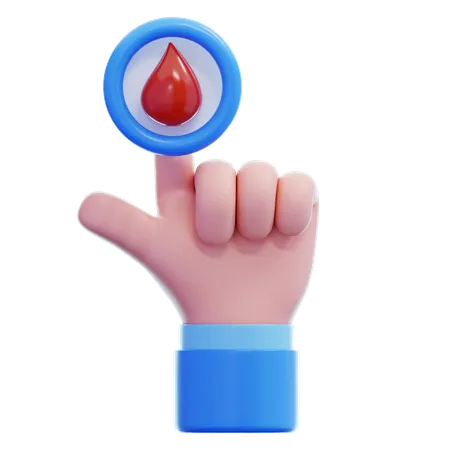 Sangue de mão  3D Icon