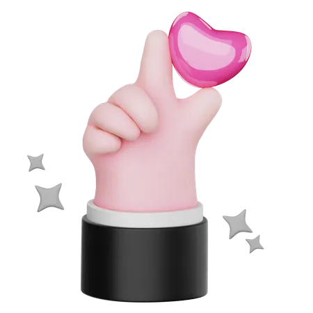 Mão segura amor  3D Icon