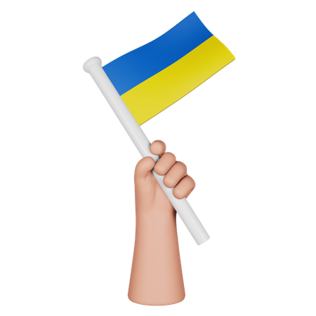 Mão segurando a bandeira da Turquia  3D Icon