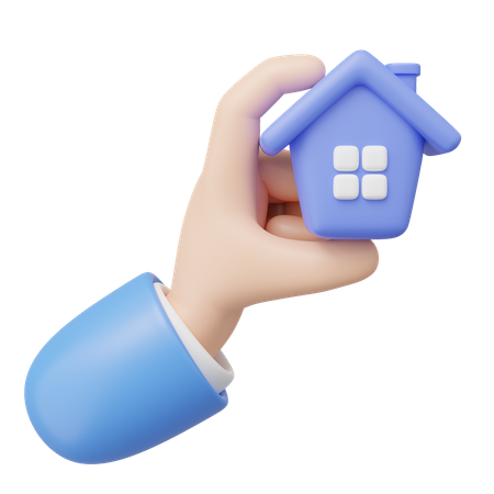 Mão segurando a casa  3D Icon