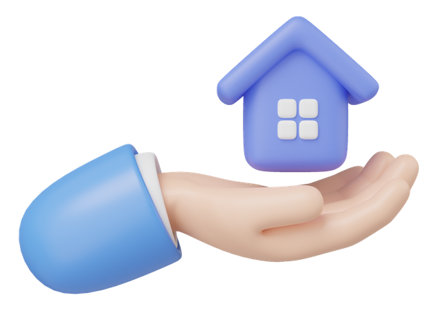 Mão segurando a casa  3D Icon