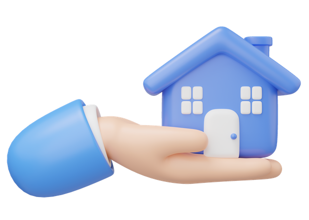 Mão segurando a casa  3D Icon