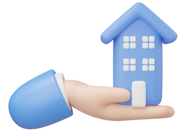 Mão segurando apartamento  3D Icon