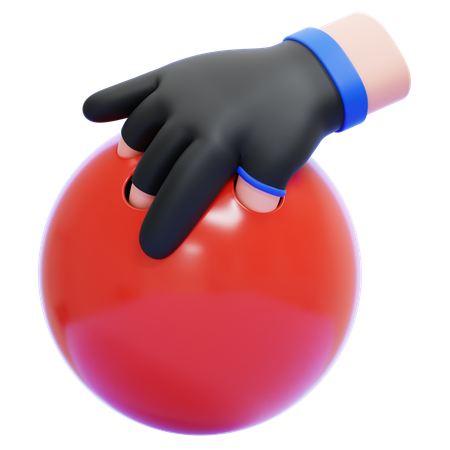 Mão segurando bola de boliche  3D Icon