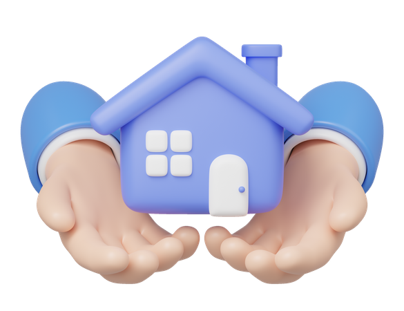 Mão segurando casa  3D Icon