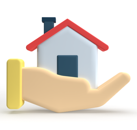 Mão segurando casa  3D Icon