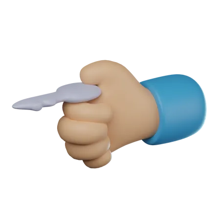 Mão segurando a chave  3D Icon