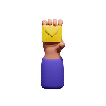 Mão segurando correspondência  3D Icon