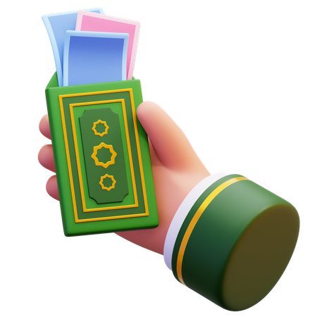 Mão segurando envelope com dinheiro  3D Icon