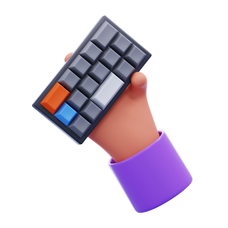 Mão segurando o teclado  3D Icon