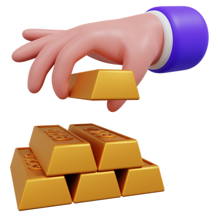 Mão segurando ouro  3D Icon