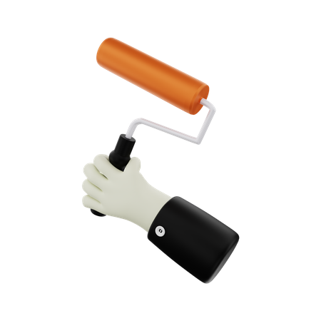 Mão segurando rolo de tinta  3D Icon