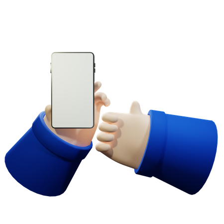 Mão segurando smartphone  3D Icon