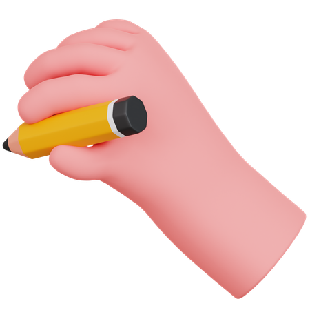 Mão segurando um lápis  3D Icon