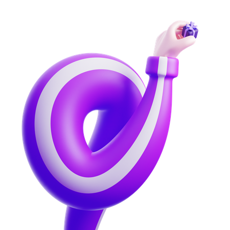 Mão segurando uma caixa de presente  3D Icon