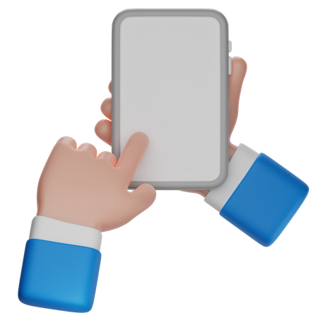 Mão segure o telefone de rolagem  3D Icon