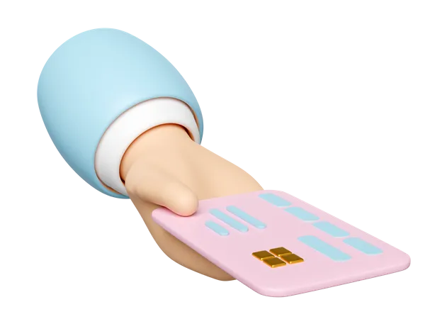 Mão usando cartão de crédito  3D Icon