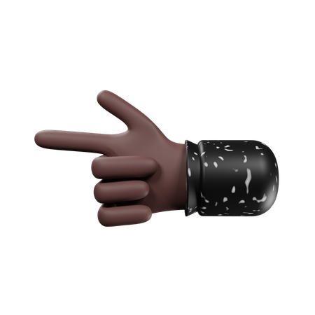 Mãos apontando o dedo indicador para o lado esquerdo  3D Icon