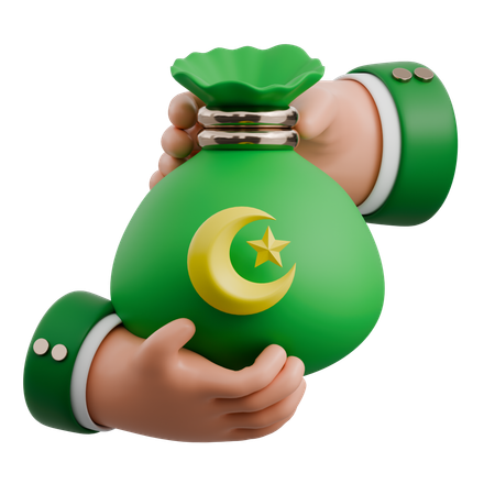 Mãos dando zakat  3D Icon