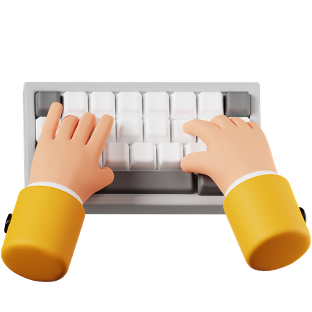 Mãos digitando no teclado  3D Icon