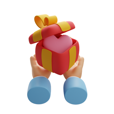 Mãos segurando um presente  3D Icon